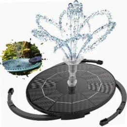 AISITIN 2 IN 1 DIY Solar Springbrunnen mit 3.5W Abnehmbares Sonnenkollektor, Solar Teichpumpe 2023 Upgrade, Runden Solarbrunnen mit 8 Fontänenstile für Gartenteich,Vogelbad,DIY Wasserspiel,Fisch tank