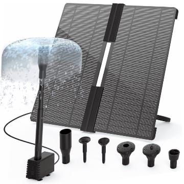 AISITIN 20W DIY Solar Springbrunnen 2023 Neuestes Upgrade Falten Solar Teichpumpe mit verstellbarem Ständer Solarbrunnen mit 6 Fontänenstile Solar Wasserpumpe für Garten,Teich,DIY-Wasserspiel