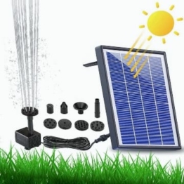 AISITIN 6.5W Solar Springbrunnen Eingebaute1500 mAh Batterie Upgraded Solar Teichpumpe Wasserpumpe Solar Schwimmender Fontäne Pumpe mit 6 Fontänenstile für Garten, Vogel-Bad,Teich,Fisch-Behälter