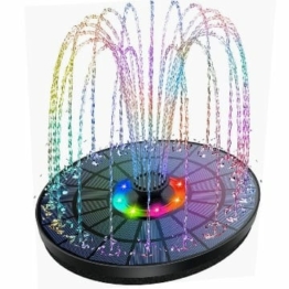 AISITIN LED Solar Springbrunnen 5.5W Buntes Solarbrunnen für außen 2022 Upgrade,Solar Teichpumpe mit 7 Effekte Solar Wasserpumpe Solar Schwimmender Fontäne für Garten Fischteich Wasserspiel Vogel-Bad