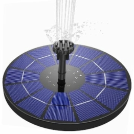 AISITIN Solar Springbrunnen 3.5W Solar Teichpumpe mit 180mm Durchmesser Solar Panel Eingebaute 1500mAh Batterie Wasserpumpe Solar Schwimmender Fontäne Pumpe mit 6 Fontänenstile für Garten, Vogel-Bad