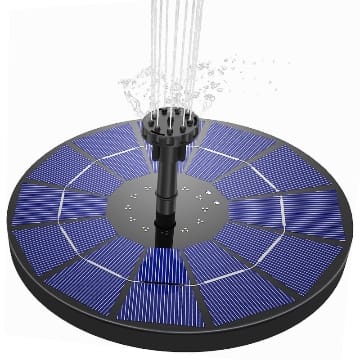 AISITIN Solar Springbrunnen 3.5W Solar Teichpumpe mit 180mm Durchmesser Solar Panel Eingebaute 1500mAh Batterie Wasserpumpe Solar Schwimmender Fontäne Pumpe mit 6 Fontänenstile für Garten, Vogel-Bad