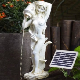 AMUR Garten Brunnen Solar Teichpumpe Solar Springbrunnen Gartenbrunnen Solar Wasserspiel Muse mit Wasserkrug Set Solar Pumpe Teichpumpe f. Terrasse Teich Garten Gartenteich Solarteichdekoration