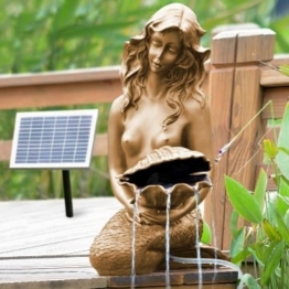 AMUR SPRINGBRUNNEN GARTENBRUNNEN SOLAR ZIERBRUNNEN Teichpumpe Set BRUNNEN Solar Meerjungfrau, SOLARBRUNNEN GARTENTEICH BRUNNEN SETVOGELBAD WASSERSPIEL für Garten, Terrasse, Teich, Balkon, sehr DEKORATIV