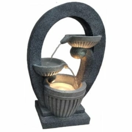 Arnusa Gartenbrunnen BK844 mit LED Beleuchtung Granit-Optik Springbrunnen Klassisch