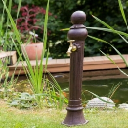 Aubaho Standbrunnen 85cm Alu Braun Brunnen Waschbecken Garten im antik Stil fountain