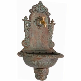 Aubaho Waschbecken Wandbrunnen Garten Eisen Antik-Stil Brunnen 76cm grün