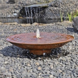 CLGarden Gartenbrunnen Wasserschale Cortenstahl Komplett Set SCWS60 Rost Springbrunnen Garten Wasserspiel