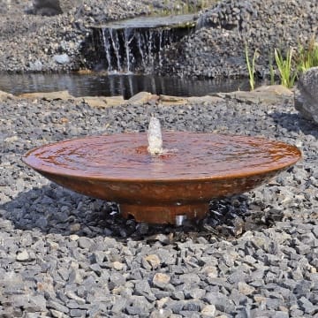 CLGarden Gartenbrunnen Wasserschale Cortenstahl Komplett Set SCWS60 Rost Springbrunnen Garten Wasserspiel