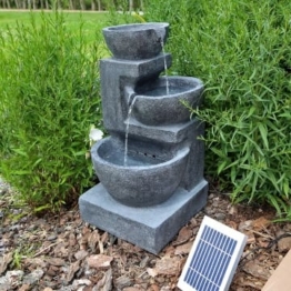 CLGarden Solar Springbrunnen NSP12 mit Akku und LED Beleuchtung für Garten Terrasse Balkon