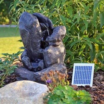 CLGarden Solar Springbrunnen NSP14 mit Akku LED Beleuchtung Gartenbrunnen Kaskadenbrunnen Wasserspiel Solarbrunnen für Garten Balkon Terrasse