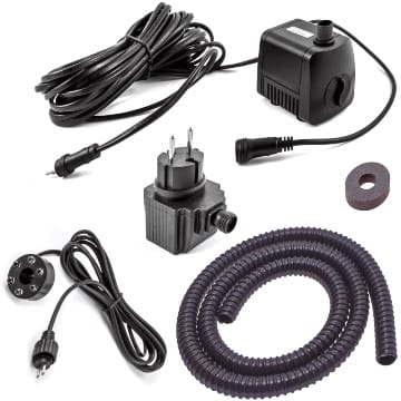 CLGarden Springbrunnenpumpe Set SP1-S mit LED Beleuchtung für Springbrunnen Garten Wasserspiel Zierbrunnen Quellstein Pumpe außen 12V AC 500 l/h