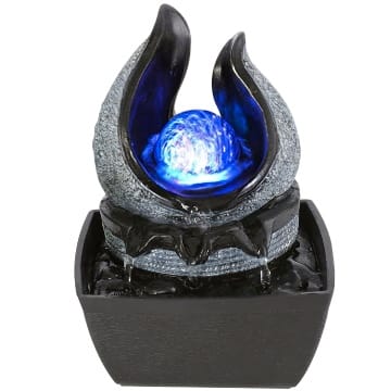 Dyna-Living Tischbrunnen mit Rollender Kugel, Tischplatte Wasserbrunnen mit Rolling Ball Wasserfall Brunnen, für Indoor-Wasserbrunnen für Home Office Decor, 13 x 12 x 18,5 cm