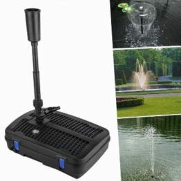 Forever Speed 4 in 1 Teichpumpe Springbrunnenpumpe mit Filter, 11W UV-Klärer, 2500l/h, mit 10m Stromkabel für Garten- und Springbrunnengestaltung (11W 2500l/h)