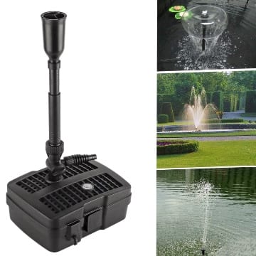 Forever Speed 4 in 1 Teichpumpe Springbrunnenpumpe mit Filter, 5W/9W/11W UV-Klärer, 1000l/h-2500l/h, mit 10m Stromkabel für Garten- und Springbrunnengestaltung (5W 1000l/h)