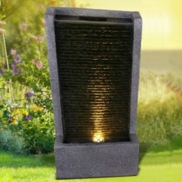 Gartenbrunnen Brunnen Zierbrunnen Zimmerbrunnen Springbrunnen Brunnen Wasserfall Wasserspiel für Garten (KÖNIGSBACH mit LED-Licht -230V)