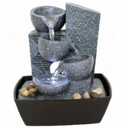 Kiom Zimmerbrunnen Tischbrunnen Dekobrunnen FoBucket mit LED 10526