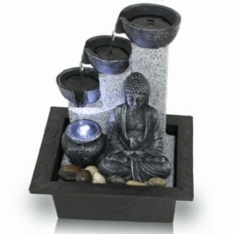 Kiom Zimmerbrunnen Tischbrunnen Dekobrunnen FoBuddha Pot mit LED 10782