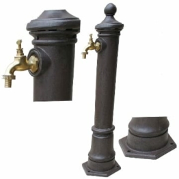 Moritz Wasserzapfstelle für Garten Wasserzapfsäule Antik-Stil Braun 80 cm Standbrunnen