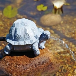 OASE 36778 Wasserspeier Schildkröte | Teichfigur | Dekoration | Wasserstrahl | Sauerstoff