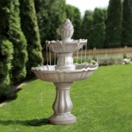 SEINHIJO Gartenbrunnen Wasserfall Zimmerbrunnen 2-Tier Springbrunnen Indoor Outdoor Brunnen für Terrasse Balkon 56x56x95cm