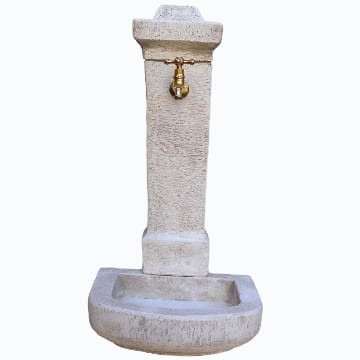 STONE art & more Standbrunnen Lana, H 96 cm, weiß antik, Steinguss mit Marmor, frostfest, Made in Italy