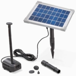 Solar Teichpumpe 5 Watt Solarmodul 250 l/h Förderleistung 100 cm Förderhöhe esotec Professional Produktserie Komplettset Springbrunnen Gartenteich, 101909