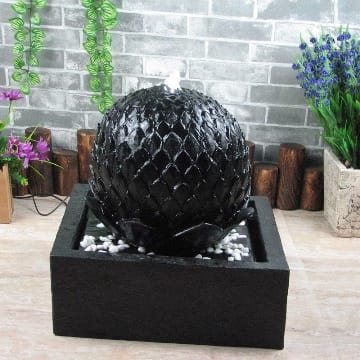 Wehmann Solarbrunnen Lotus Solarspringbrunnen mit Memoryfunktion Garten Brunnen Komplettset für Garten, Zengarten und Terrasse Tag und Nacht !!!