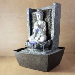 Zen Light scfrb1 Zimmerbrunnen Mauer Buddha Gebet Dunkelgrau/Schwarz 20 x 15 x 26 cm