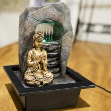 Zen'Light Zen Dao Tischbrunnen, Kunstharz, Bronze, 21 x 17 x 25 cm