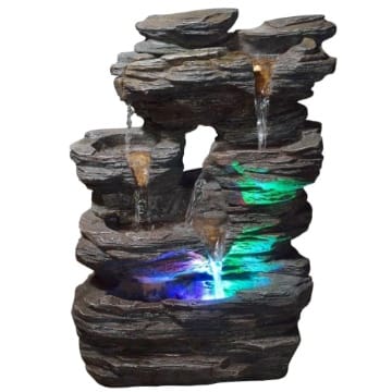 Zen‘Light Pietra SCFR130 Brunnen, Stein, Naturgrau, Maße: 25 x 17 x 35 cm