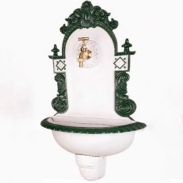 aubaho Nostalgie Waschbecken Brunnen Wandbrunnen 72cm Aluminium Garten Fountain