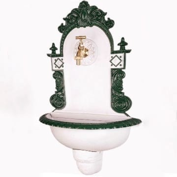 aubaho Nostalgie Waschbecken Brunnen Wandbrunnen 72cm Aluminium Garten Fountain