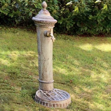 aubaho Standbrunnen 78cm Waschbecken Brunnen Eisen Waschplatz Antik-Stil grün
