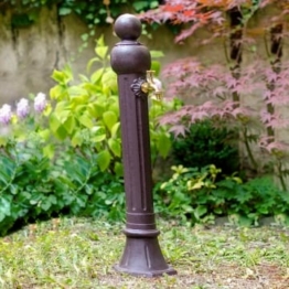 aubaho Standbrunnen 97cm Alu braun Brunnen Waschbecken Zapfsäule Antik-Stil