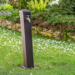 aubaho Standbrunnen Garten Brunnen Antik-Stil Aluminium Braun 93cm Gartenbrunnen