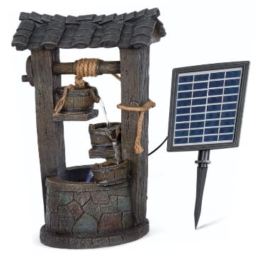 blumfeldt Speyer Kaskadenbrunnen Solarbrunnen Gartenbrunnen Zierbrunnen,Solarbetrieb,4 Kaskadenstufen,Indoor & Outdoor,Solarpanel: 9 V / 2,8 W / 17,5 x 14 cm,frostbeständig