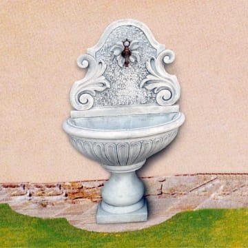 pompidu-living Wandbrunnen NICOLETTA H 142 Farbe Weiß antik versiegelt