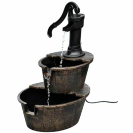 vidaXL Kaskadenbrunnen im Handwasserpumpe-Design Wasserspiel Brunnen + Pumpe
